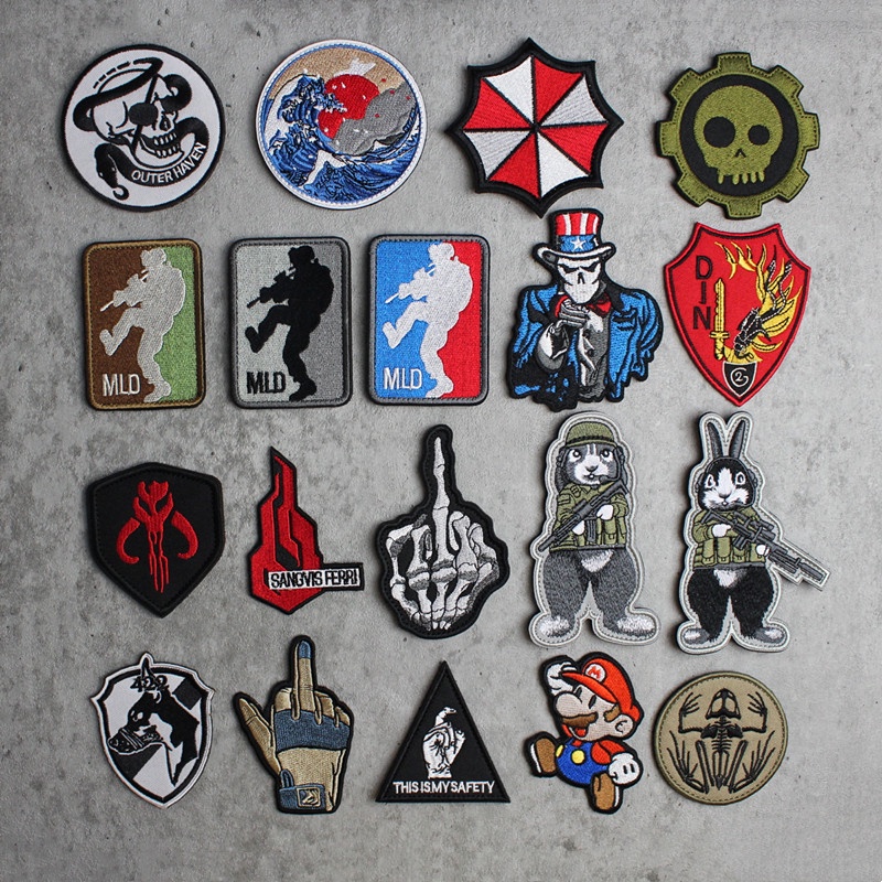 Unique Patch Umbrella Badge Backpack Sticker 3D Embroidered Velcro ...