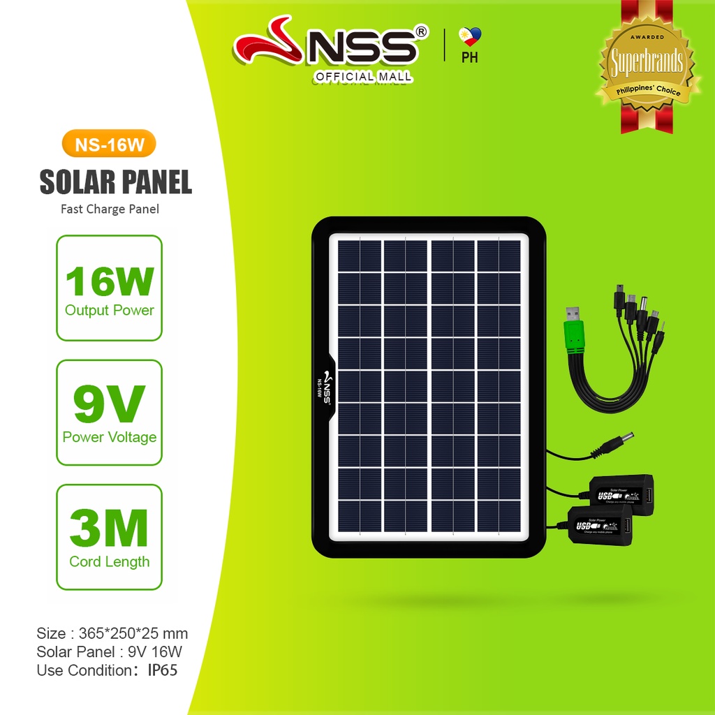 NSS Solar Panel Portable Solar Charger Outdoor Waterproof Solar Panel