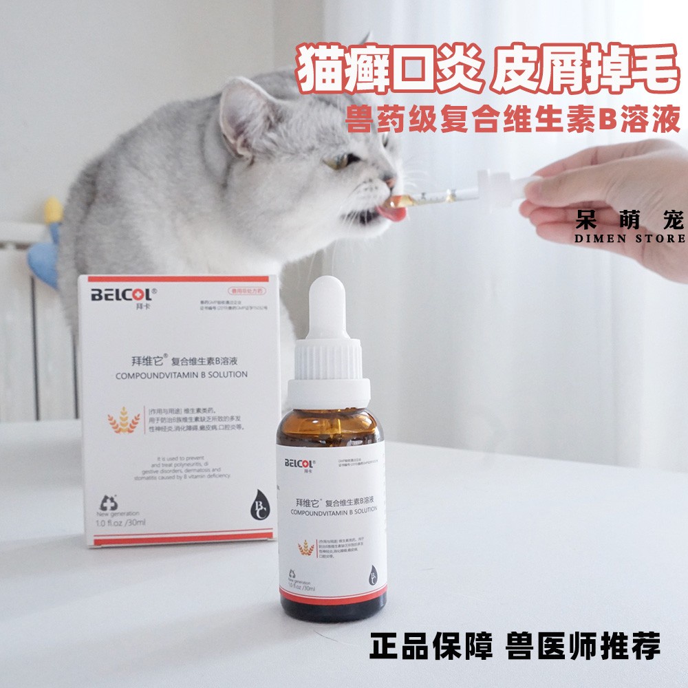 BELCOL Vitamin B Complex Solution Pet dogs and cats Dermatology Hair loss Anaemia Itching