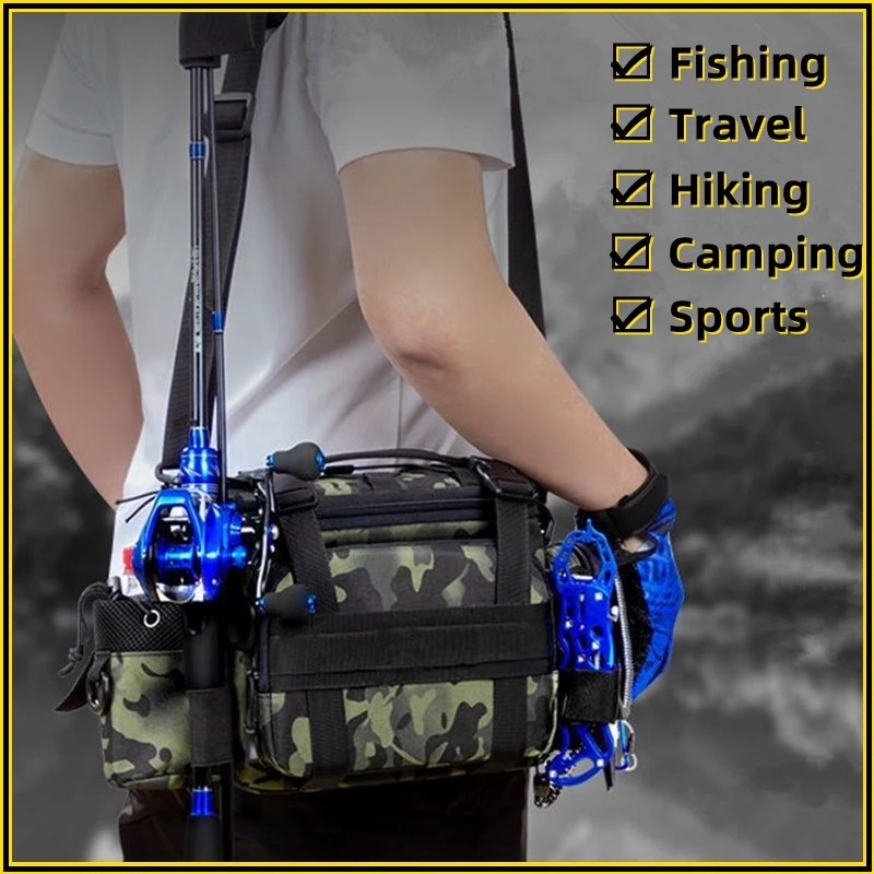 【Stock】Multifunctional Fishing bag Portable Fishing backpack handbag ...