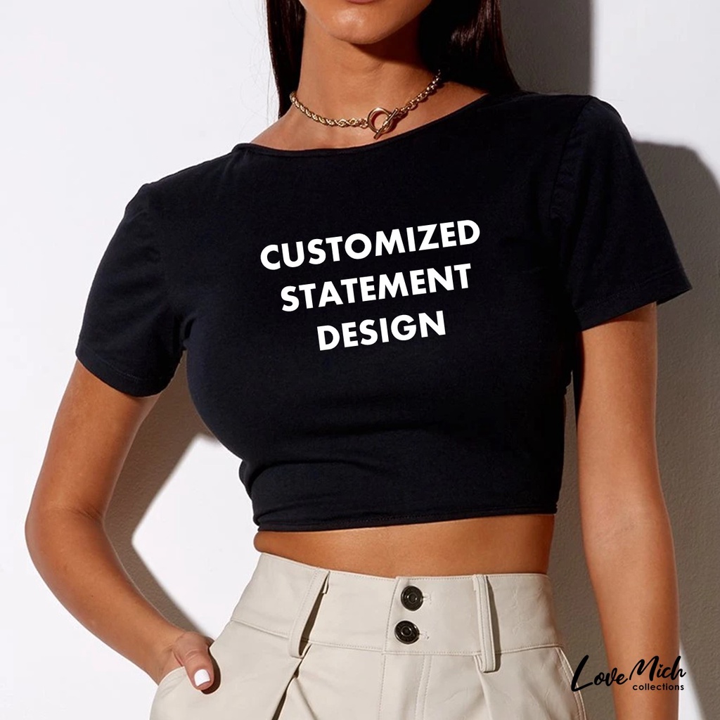 Plus Size XL Women Croptop for Customized Statement Only by ...