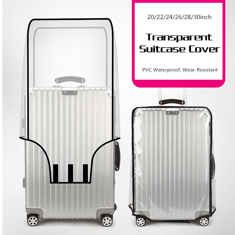 PVC Waterproof Suitcase Cover Travel Transparent Luggage Dustproof