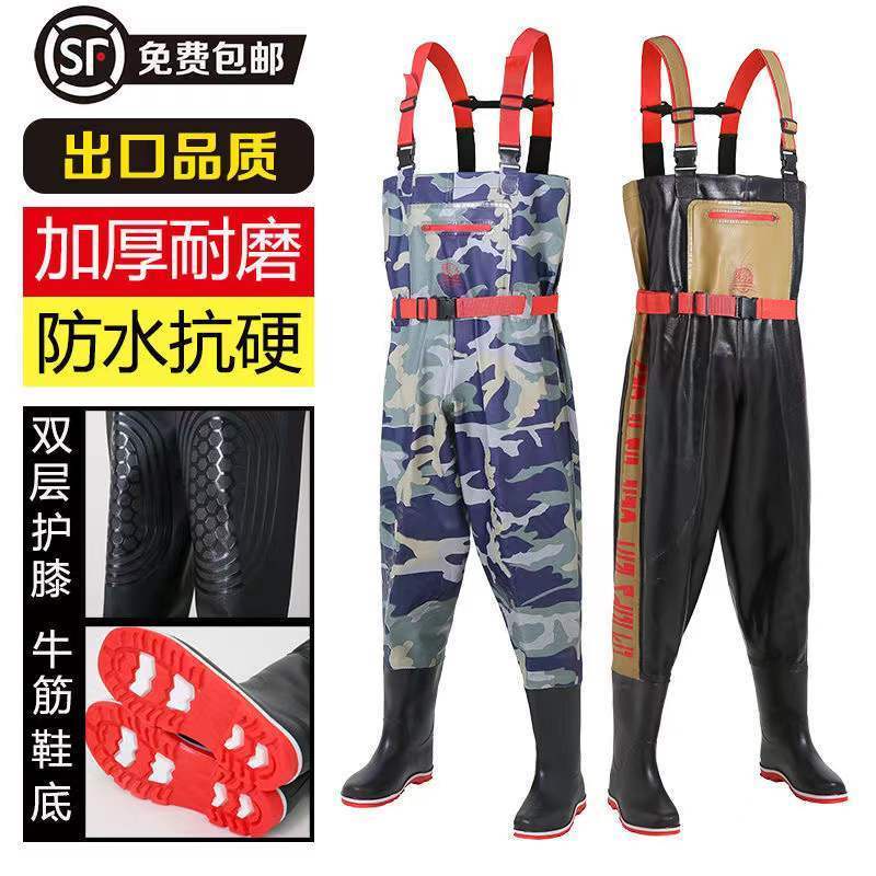 Waist Wading Pants Fishing Fisherman Thickened Water Bust Waterproof