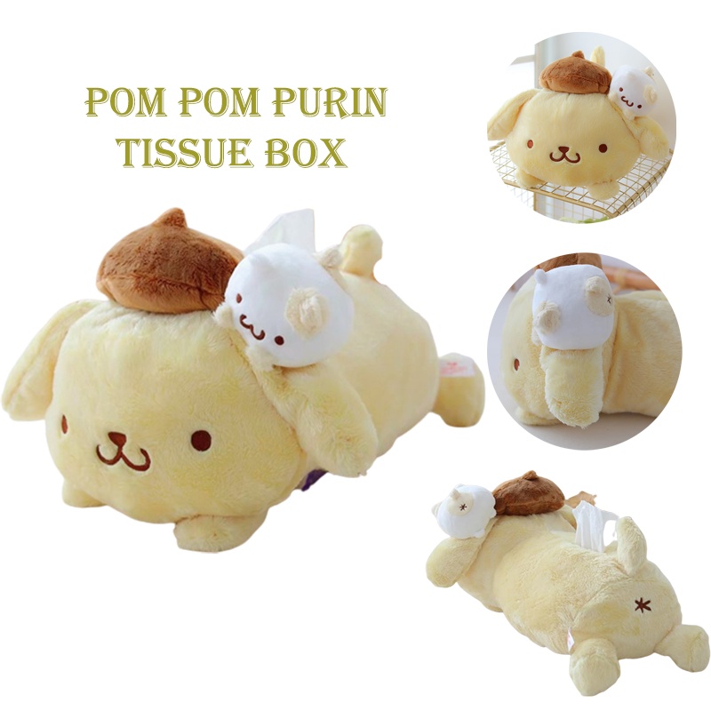 New Pompompurin Plush Toy Tissue Box Napkin Case Holder Home doll Car