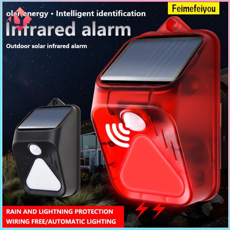 Solar Warning Lights Solar Alarm Lamp Outdoor Waterproof Security Alarm