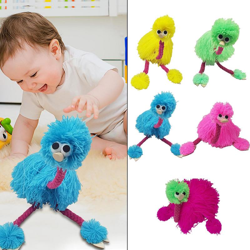 Ostrich Toy Pull String Puppet gifts Hand Made Ostrich