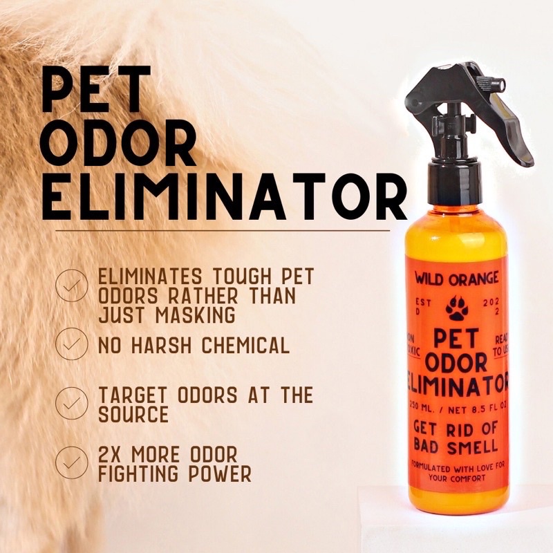 Pet Odor Eliminator Spray Wild Orange Fresh Scent Natural Smell