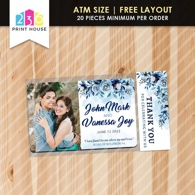 Personalized Ref Souvenir • ATM Size • FREE Layout • Wedding