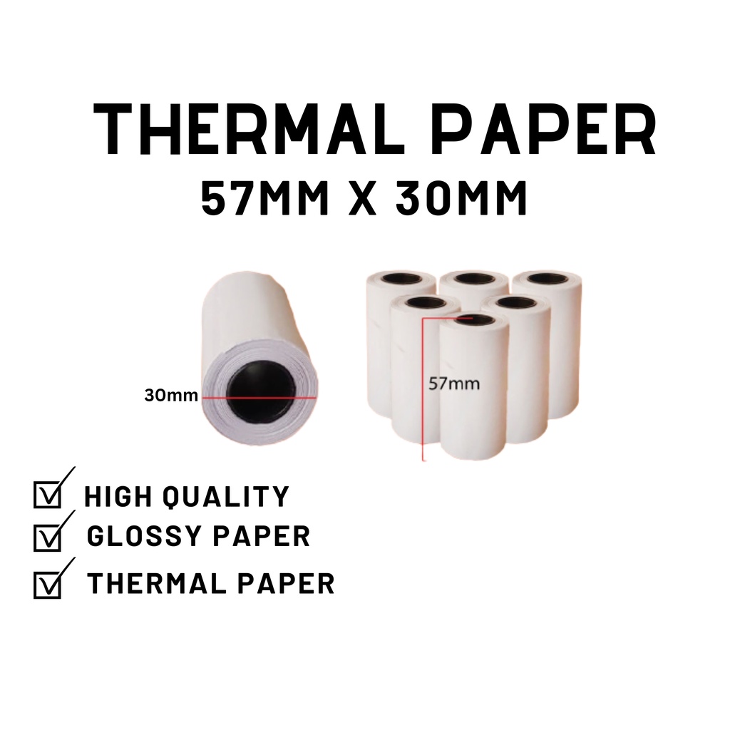 57MM x 30MM Thermal Paper Roll 50/100 pcs Shopee Philippines