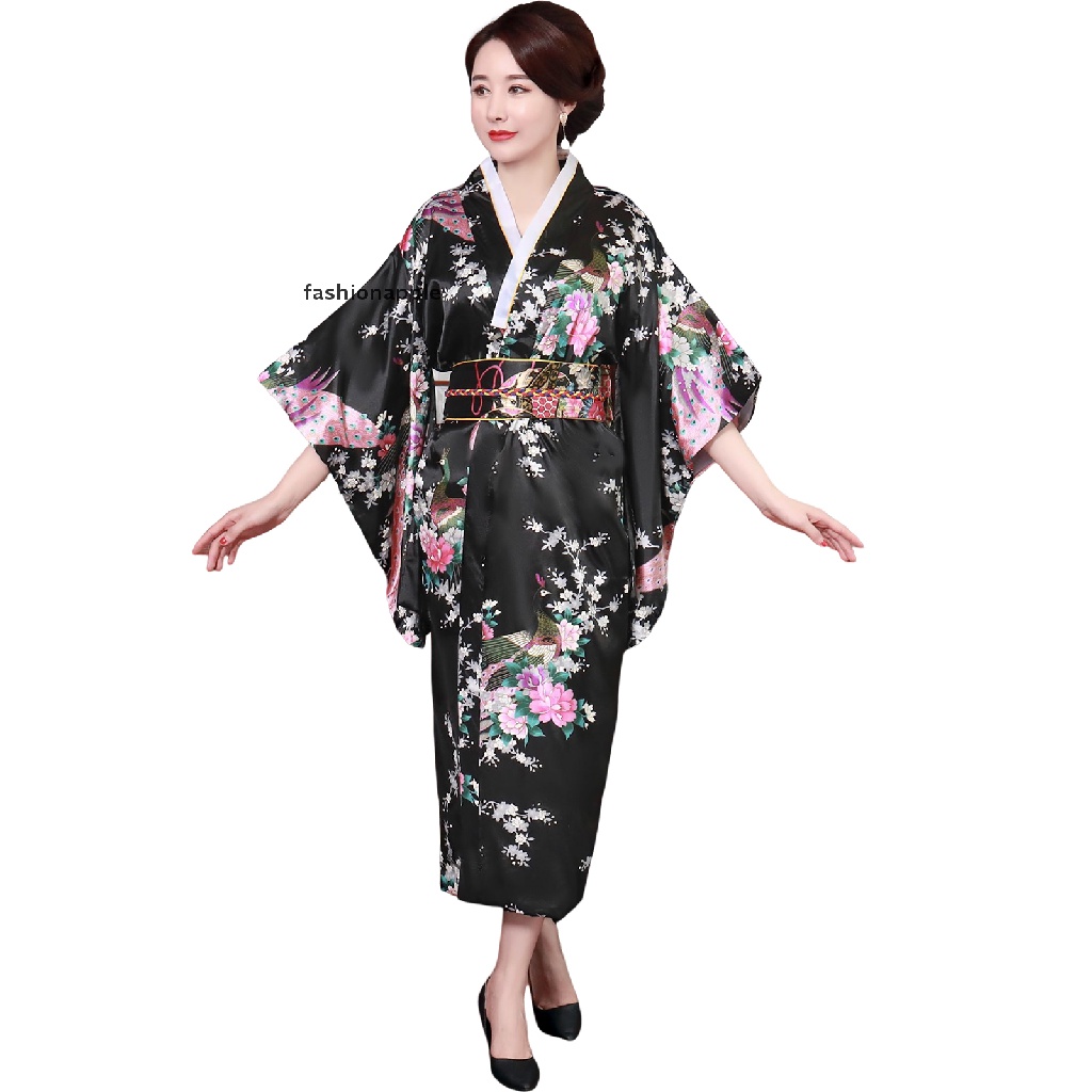 FAPH Kimono pajamas Peacock print Halloween kimono cosplay Beauty salon