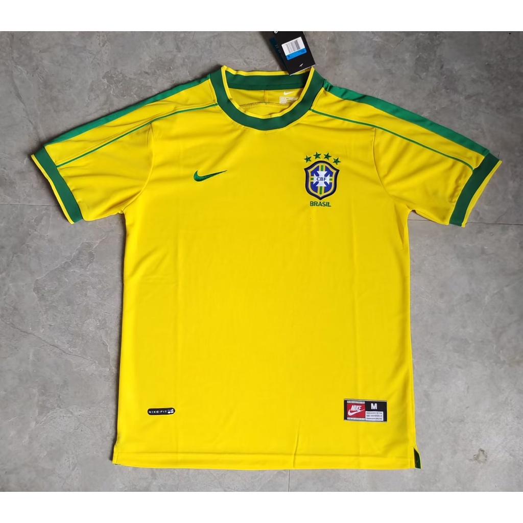 Vintage Sports Jersey 1998 Brazil Home Football Jersey | Shopee Philippines