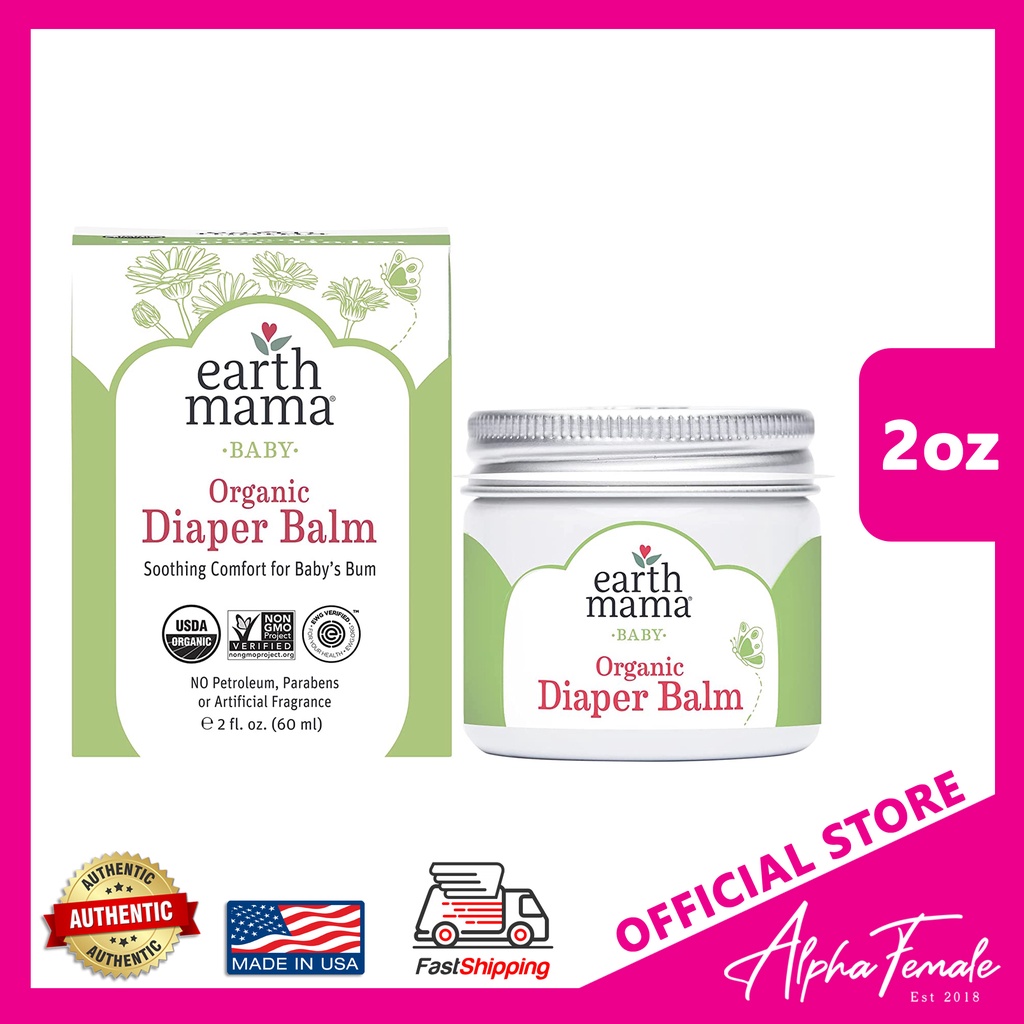 Earth Mama Organic Diaper Balm, Soothing Comfort for Baby's Bum, for