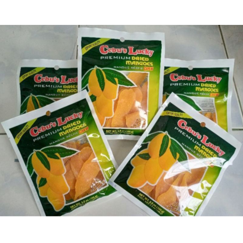 5 Packs of Cebu Lucky Premium Dried Mangoes (100g per pack) | Shopee ...