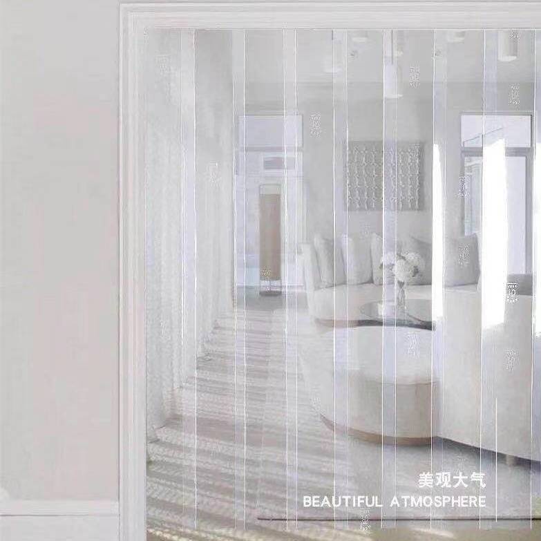 Walk-in Cooler Freezer Transparent PVC Plastic Curtain, Windproof Insulated PVC Plastic Curtain Strips For Mudroom Entrance Door Curtain