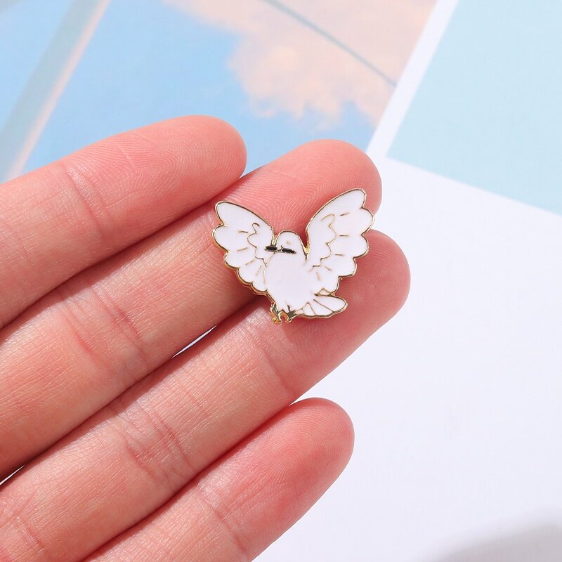 Vintage Peace Dove Brooch Pin - Alloy Lapel Pin With Olive Branch, Symbol Of Freedom For Women & Men