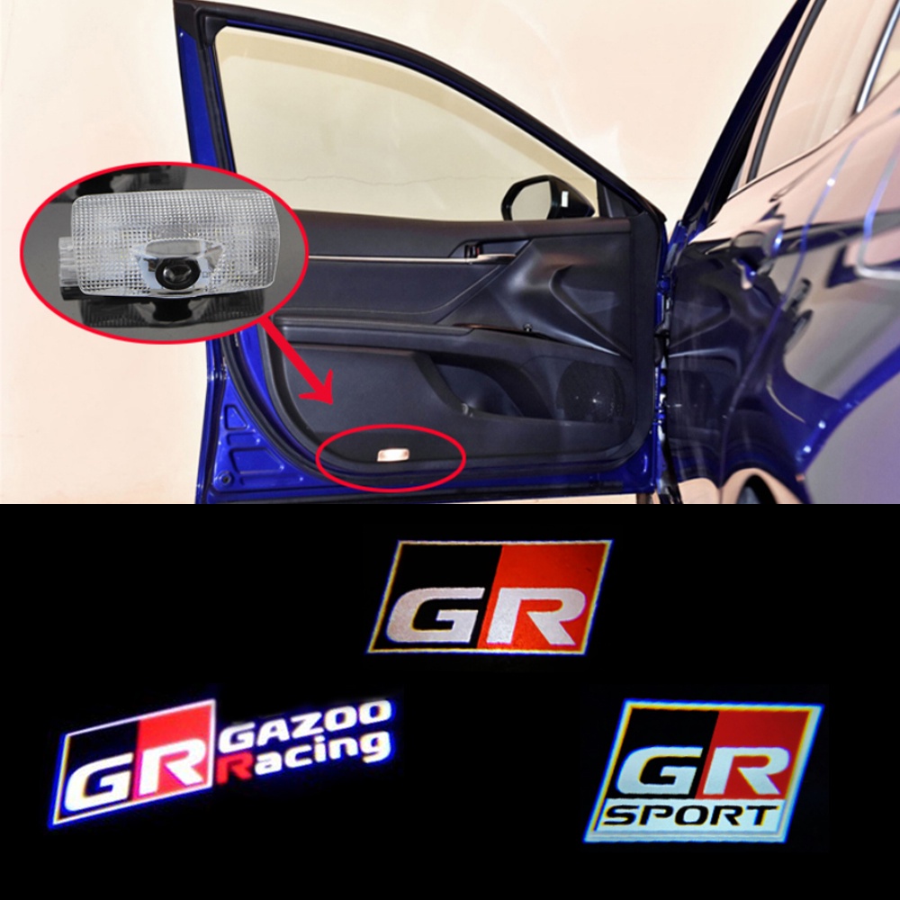 2pcs GR Sport Courtesy Welcome Light Car Door Warning Light For Toyota ...