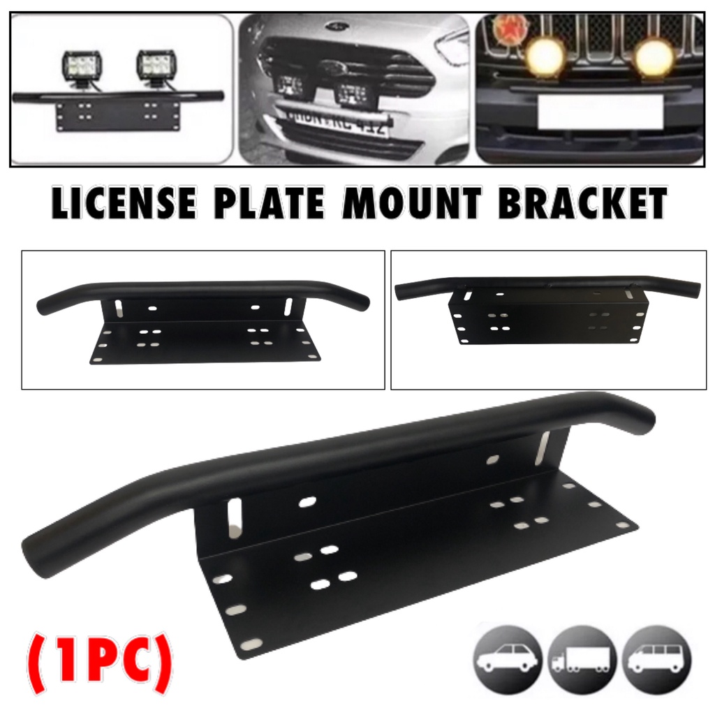 thumbnail image 2 of Chrome Steel Front License Plate Holder – 27.5x6 Cm With 27.5x20.5 Position, For Pre-1975 Cars 2 of 6