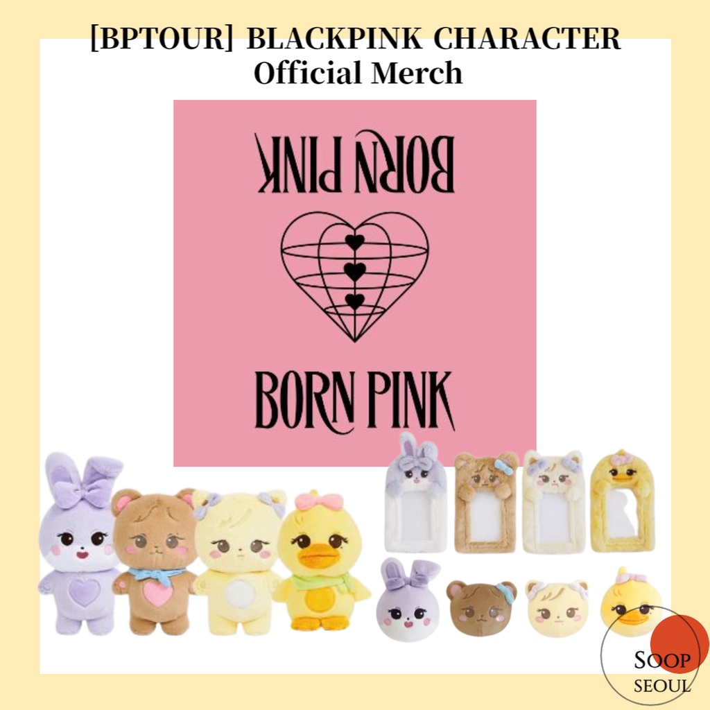 BPTOUR BLACKPINK CHARACTER plush doll squeeze ball keyring photocard
