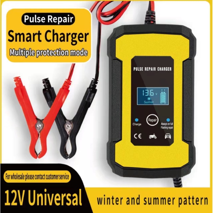 Full Automatic Car Battery Charger 12V 6A Intelligent Repair Fast Power ...