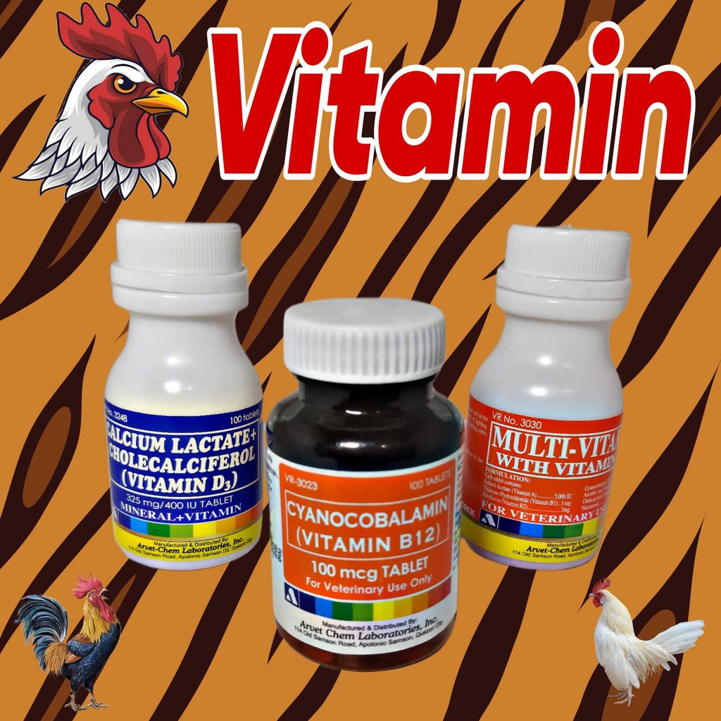 [VETKLIX] ARVET Vitamin B12 / ARVET MULTIVITAMIN / CALCIUM LACTATE / VITAMINS PARA SA MANOK