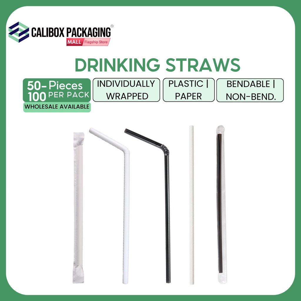 Calibox Packaging Drinking Straw, Bending and Straight Straw, Plastic ...