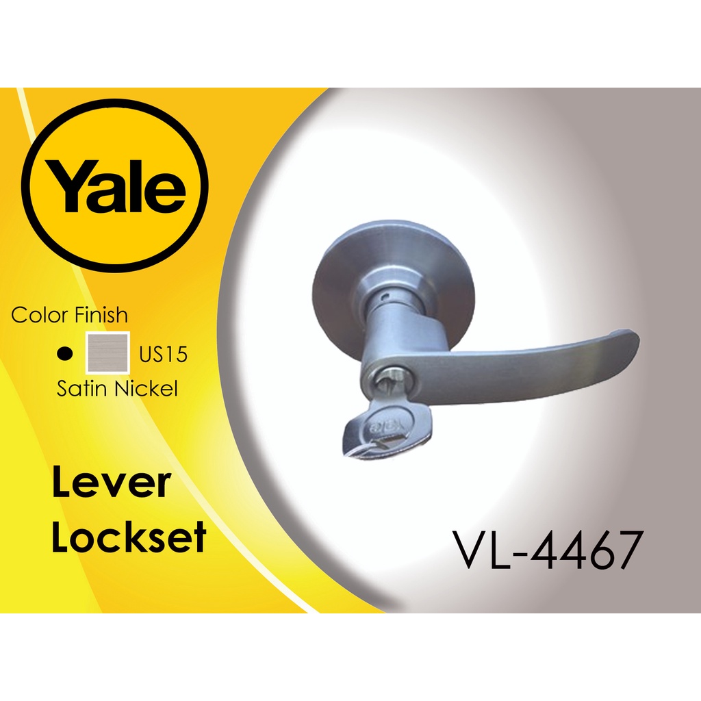Yale Entrance Lockset Tubular Handle / Lever Type Lockset / Door