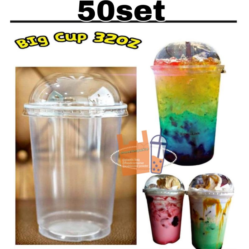 32oz Big Cup/ 32oz dome lid with hole/ 32oz Cawan pop Corn | Shopee ...