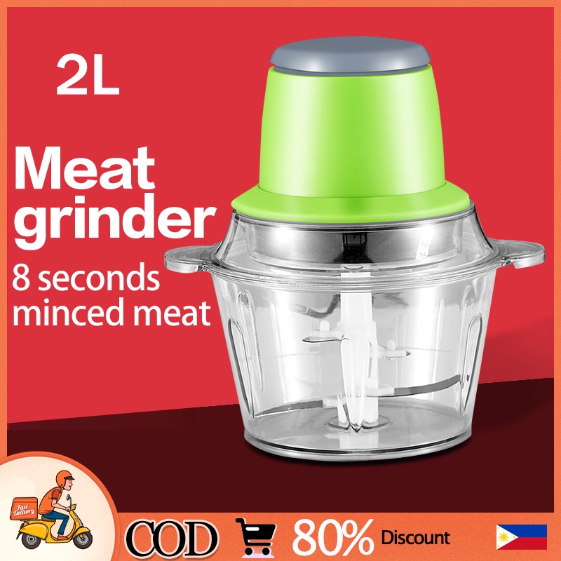 Meat grinder 2L capacity Kitchen mincer Stainless steel blade