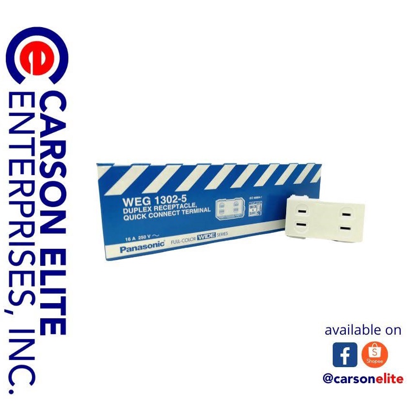 PANASONIC Duplex Receptacle, Quick Connect Terminal WEG13025 (sold