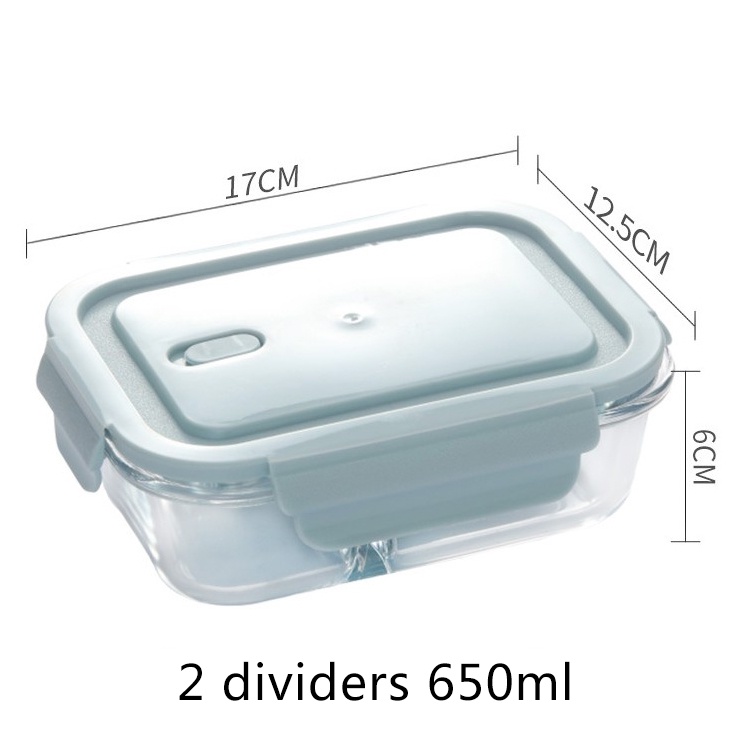 Glass Lunch Box Leak Proof Microwave Safe Lunch Bento Box With Lid 3 ...