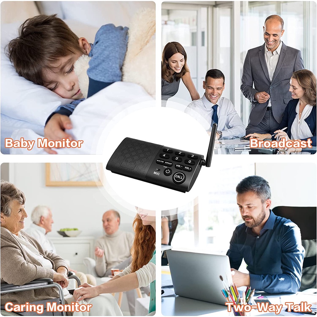 Full Duplex Wireless Intercom System, Two -Way Communication for Home ...