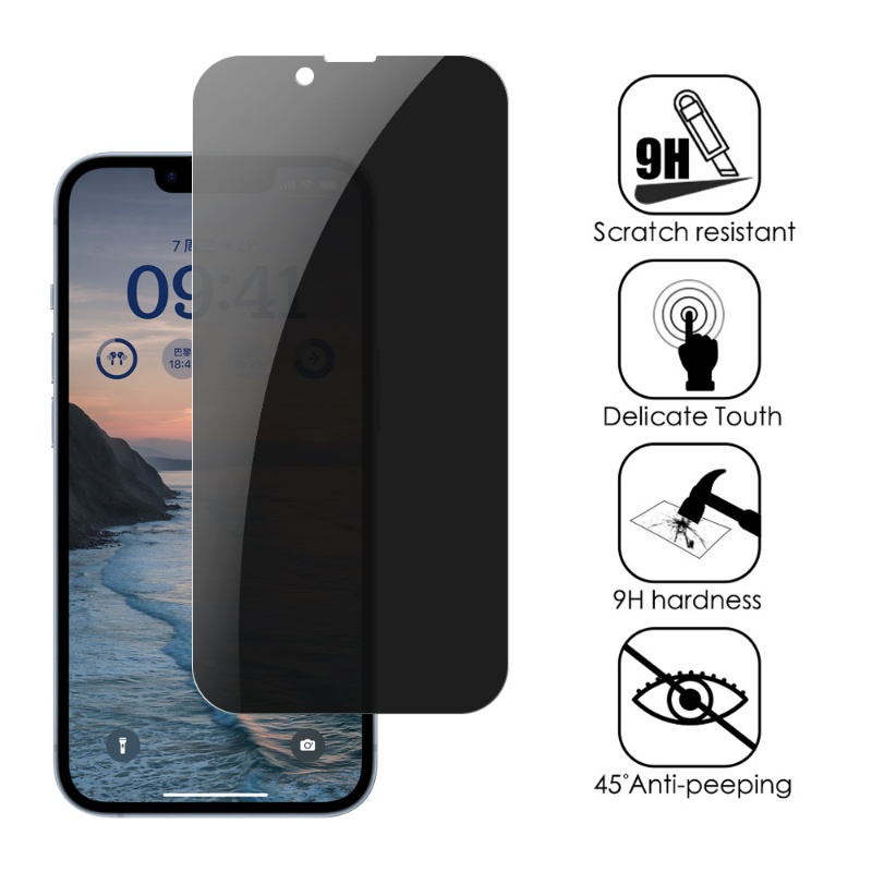 Full Cover Privacy Screen Protectors for IP14/Antispy Protective Glass