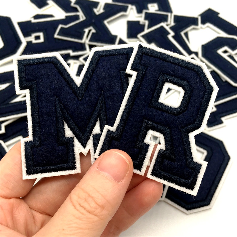 Navy Blue Letters Embroidery Patches Applique Diy Alphabet Iron on ...