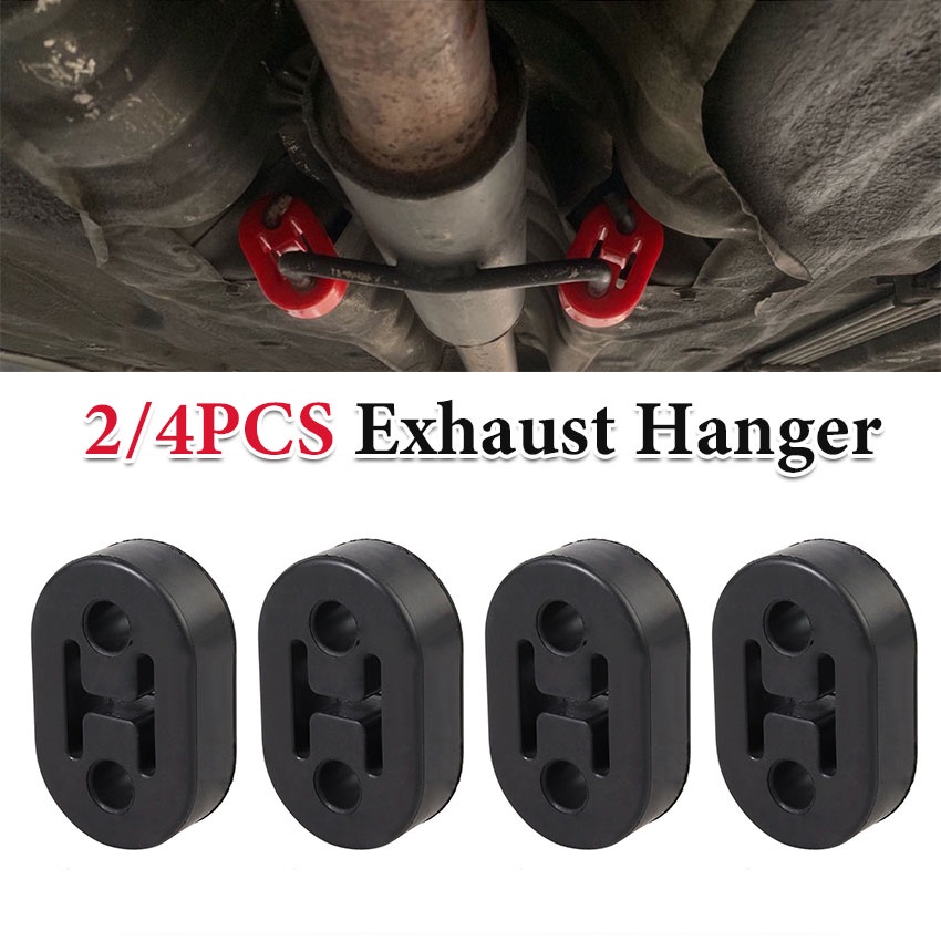 2/4 Car Exhaust Hanger Bushing Support 2 Holes Tail Pipe Mount Rubber
