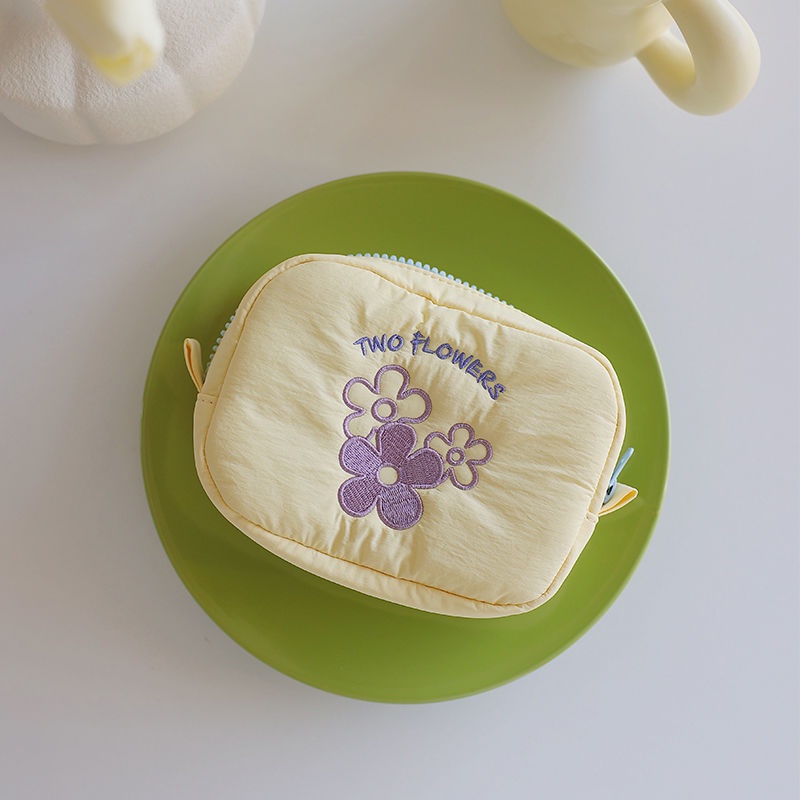 In Stock Mini Lipstick Bag Simple Solid ColorPortable Cosmetic Bag