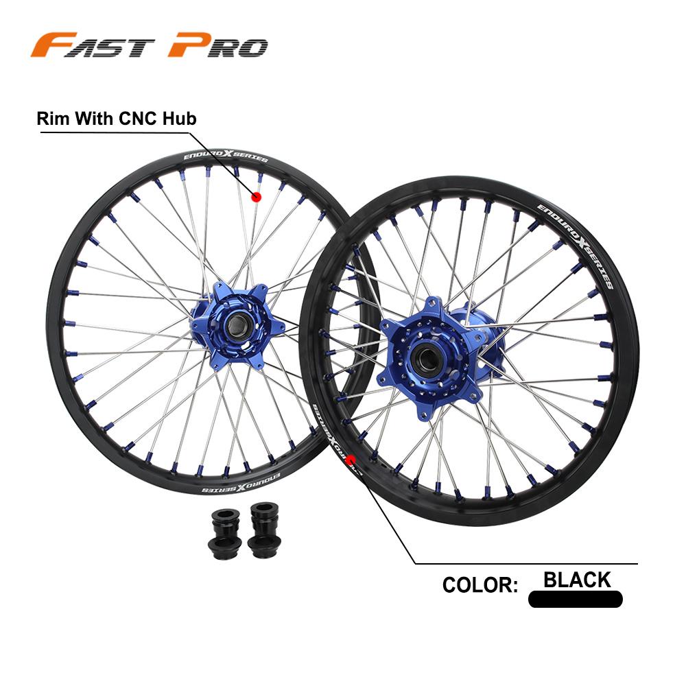 Motorcycle 1.6x21"&2.15"x18" Rim Spoked Sprocket Wheel Hub Set For