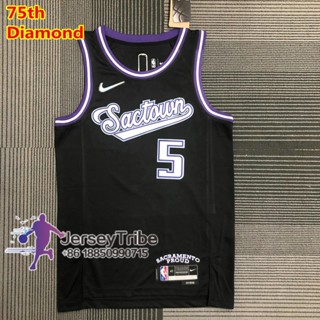 Nike Youth 2021-22 City Edition Sacramento Kings De'Aaron Fox #5 Black Swingman Jersey