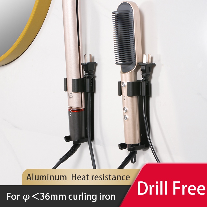 Hair Straightener Holder Rack Barber Salon Styling Curling Iron Curler  Storage Organizer Aluminium Alloy Stand Bracket Black