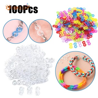 500pcs Acrylic S Clips Loom Rubber Band Clips Plastic Jewelry