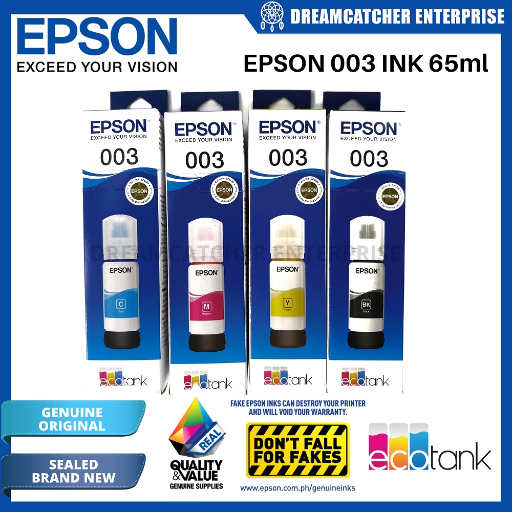 Original Epson 003 Ink Bottle 65ml Genuine New Sealed For L1110 L3110 L3116 L3150 L3156 L5190 2271
