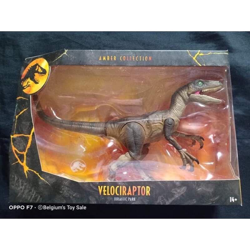 VELOCIRAPTOR, sealed - Mattel Jurassic Park World Amber Raptor T-Rex ...