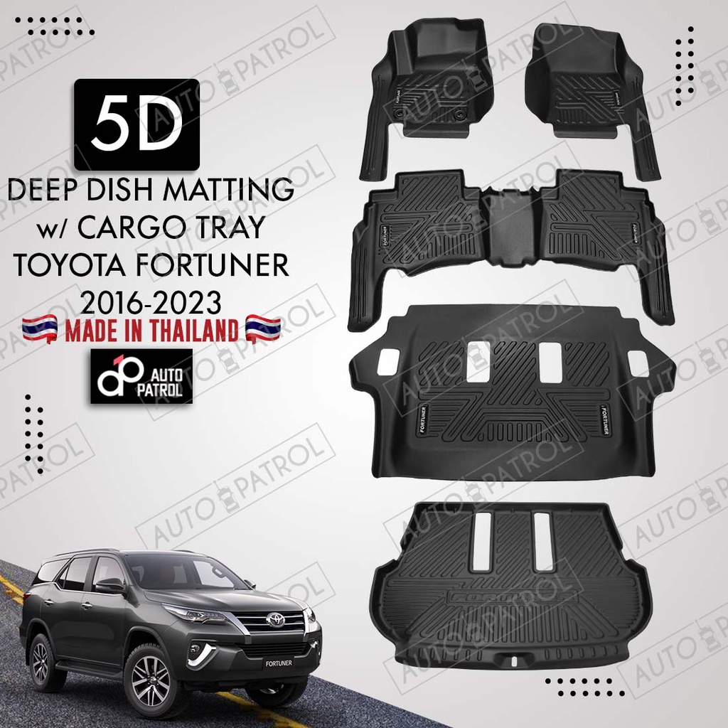 Toyota FORTUNER 20162023 5D Deep Dish Matting + 5D Cargo Tray / Deep
