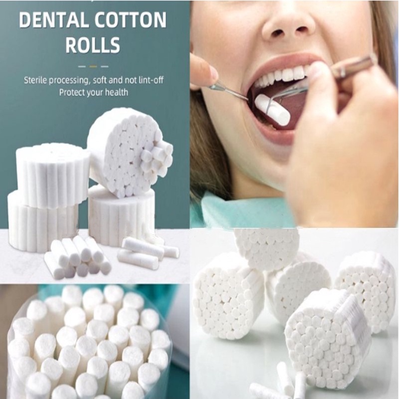 200pcs Dental Cotton Roll 100 Cotton High Absorbent Dental Material