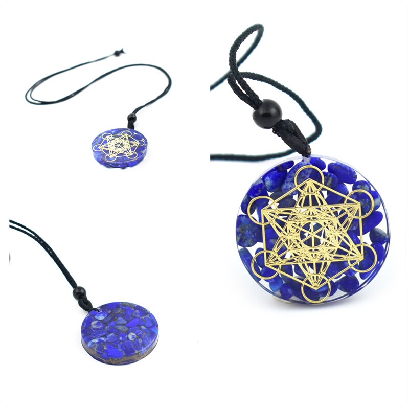 【Hot Pendant Necklace Metatron Cube Resin Pendant Cosmic