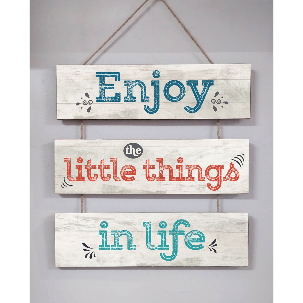 Hanging Enjoy The Little Things In Life Wall Decor Home Decor Wood Sign ...