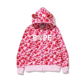 Pink bape 2025 hoodie with ears