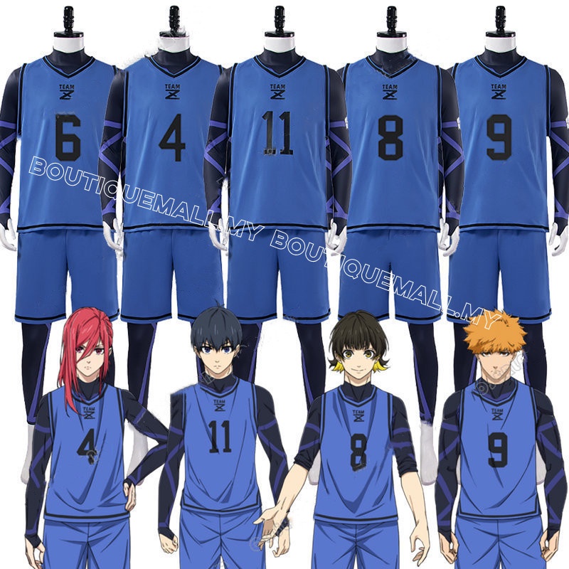 Anime Blue Lock Football Jersey Isagi Yoichi Cosplay Costume Wig Team Z