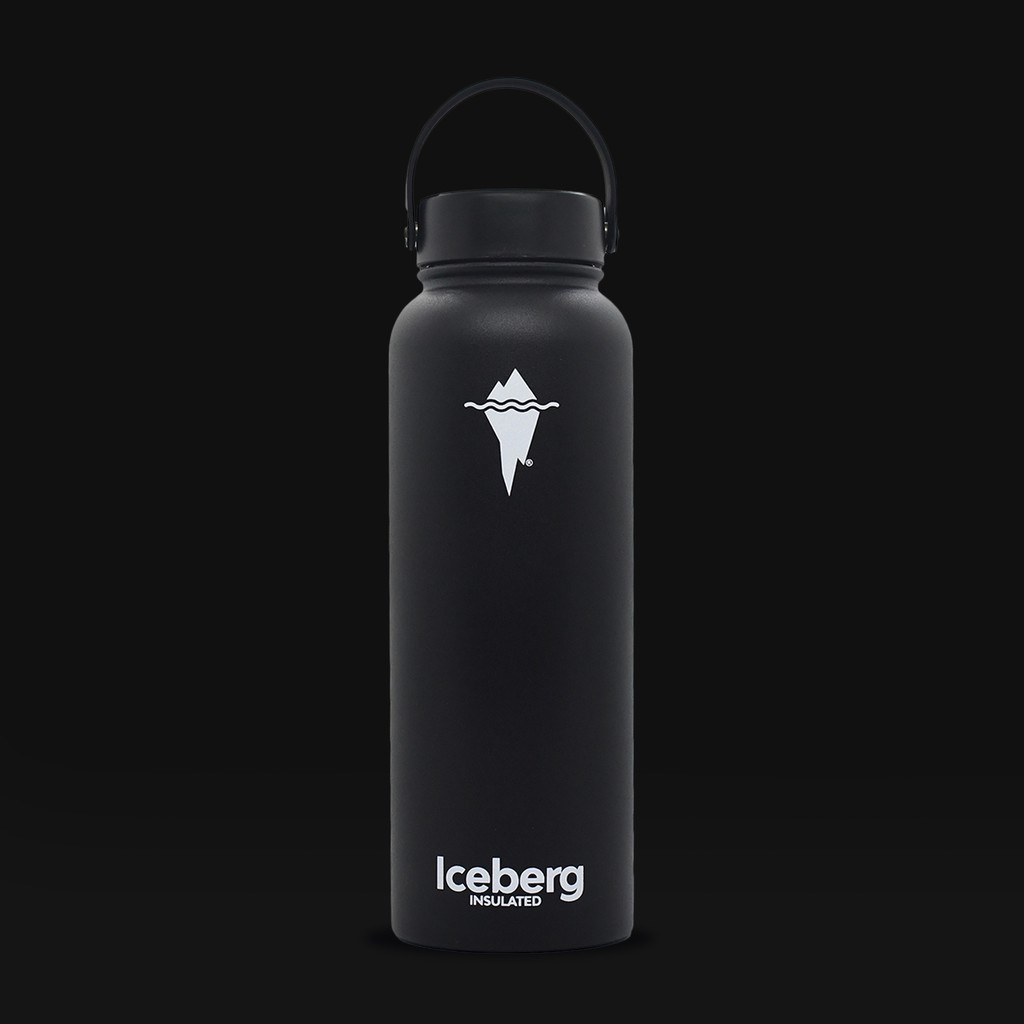 Iceberg Insulated - Coal Black 40oz - Insulated Water Bottle / Tumbler ...