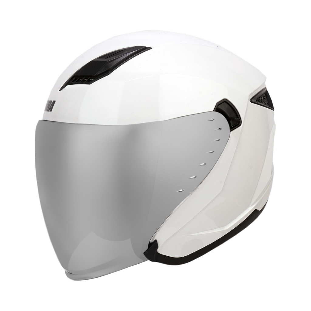 ZEBRA Motorcycle Helmets H320 Plain Half Face Motor Helmet Dual Visor