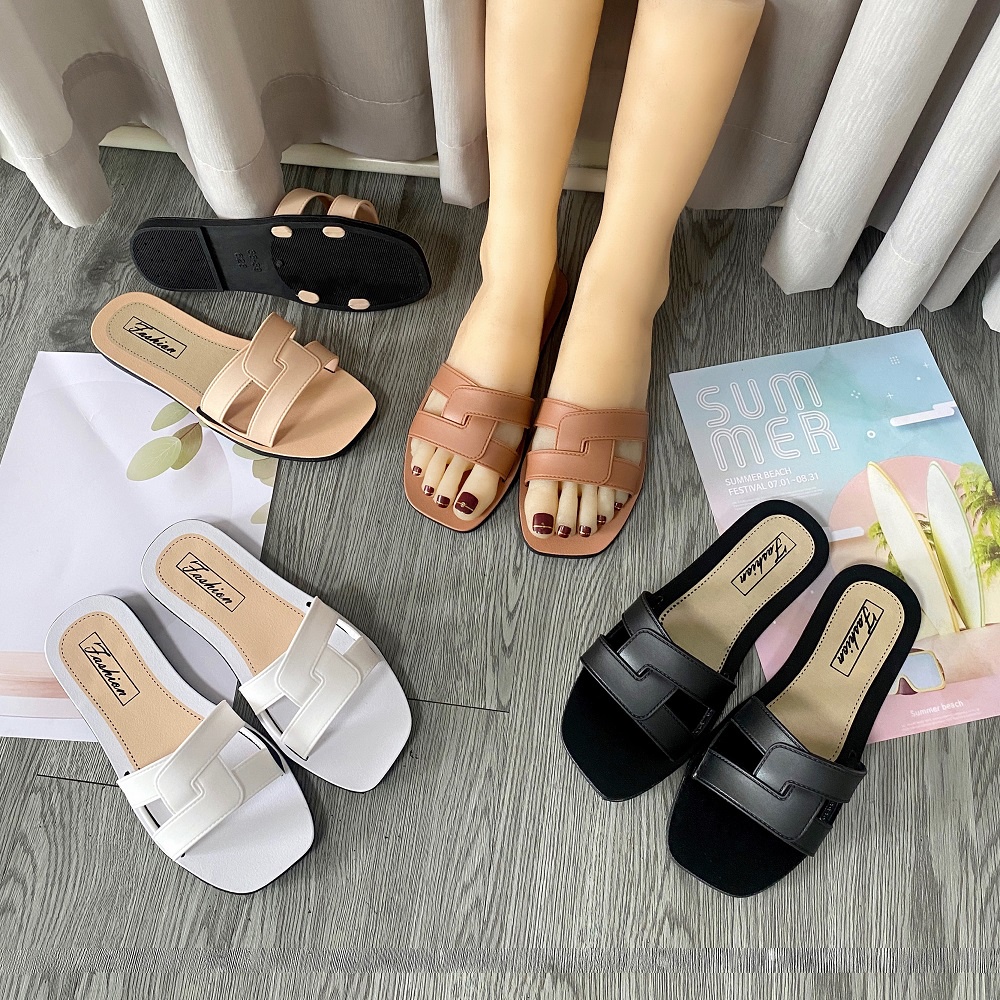 NEW Korean Fashion Simple Summer Ladies Casual Flat Slippers for Women ...